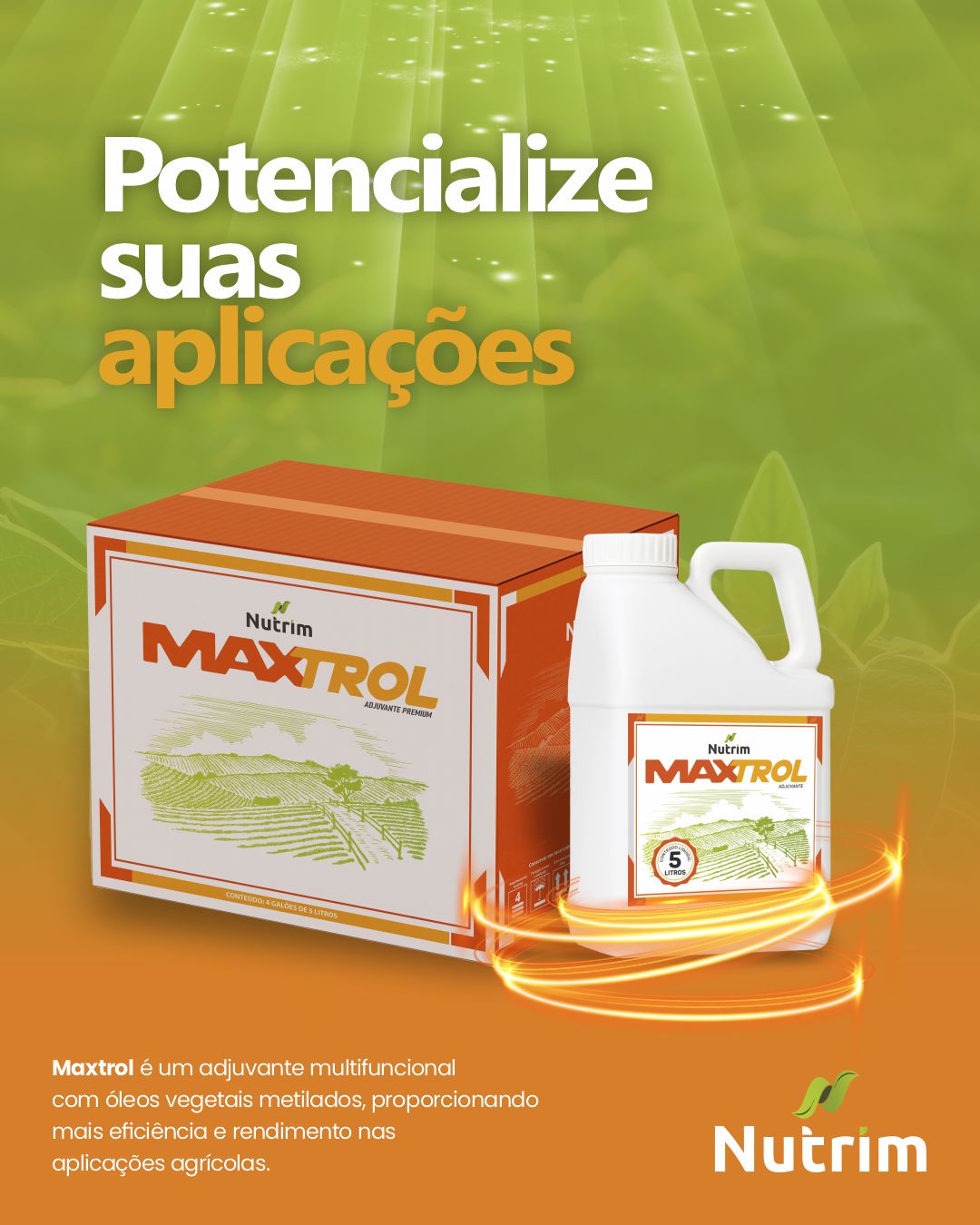 Propaganda com embalagem de 5 litros Maxtrol