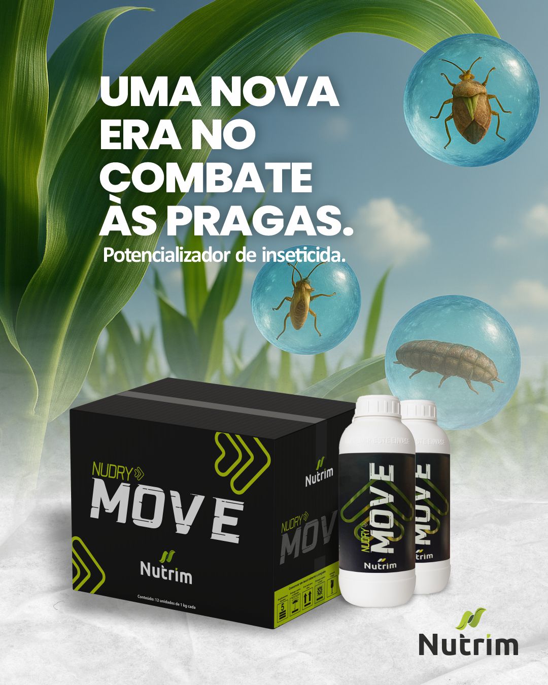 Propaganda com embalagem de 1 litro Nudry Move